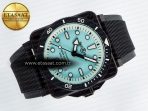 Bell Ross BR03 Diver BRF 1:1 Best Edition Pale Blue Dial on Black Rubber Strap A2824 - Görsel 8