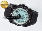 Bell Ross BR03 Diver BRF 1:1 Best Edition Pale Blue Dial on Black Rubber Strap A2824 - Görsel 9