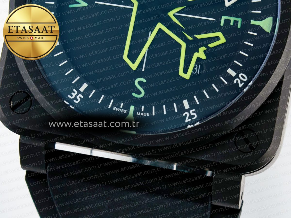 Bell Ross BR03A Instruments BRF 1:1 Best Edition Black Dial on Black Rubber Strap A2824 - Görsel 12