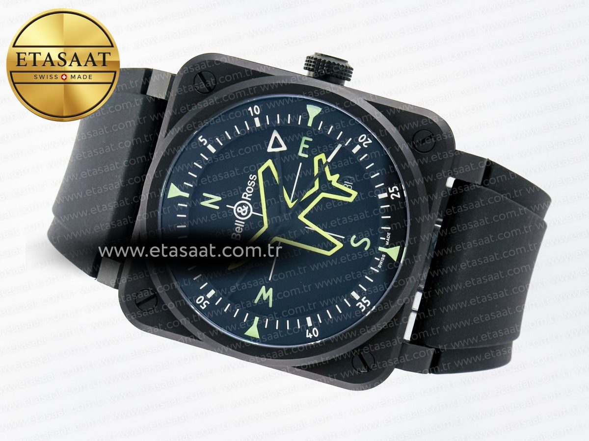 Bell Ross BR03A Instruments BRF 1:1 Best Edition Black Dial on Black Rubber Strap A2824 - Görsel 9