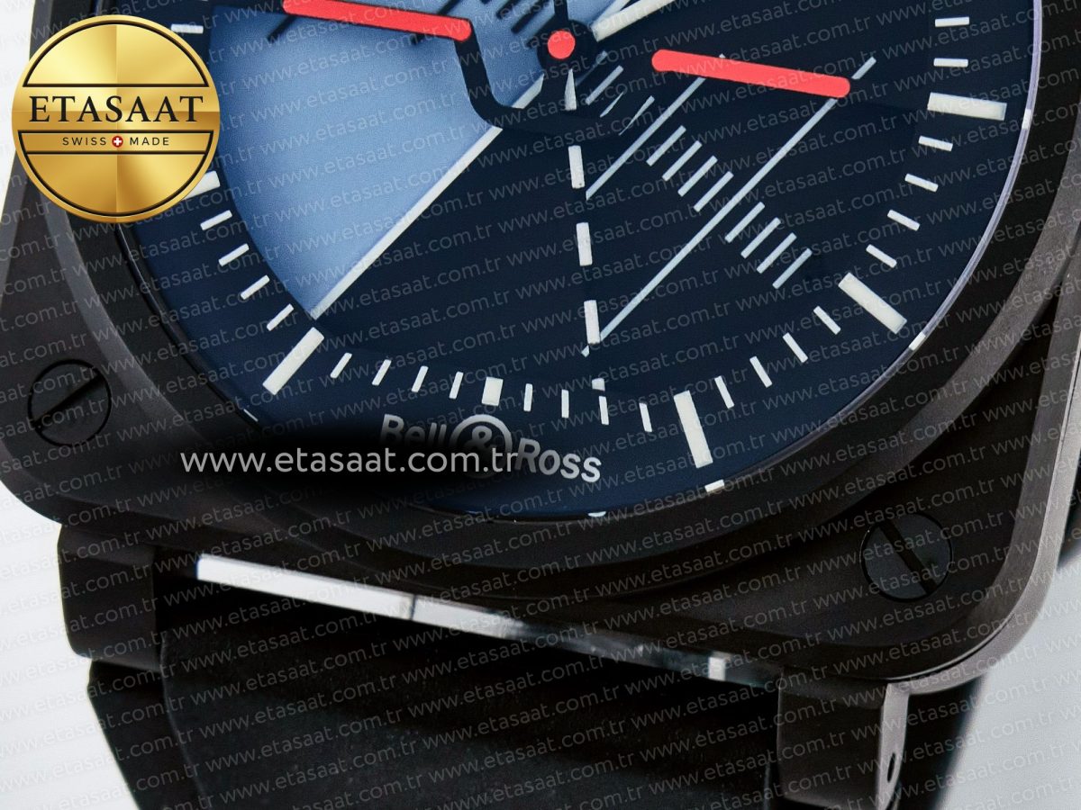 Bell Ross BR03A Instruments BRF 1:1 Best Edition Blue/Black Dial on Black Rubber Strap A2824 - Görsel 12