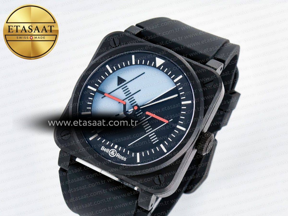 Bell Ross BR03A Instruments BRF 1:1 Best Edition Blue/Black Dial on Black Rubber Strap A2824 - Görsel 2