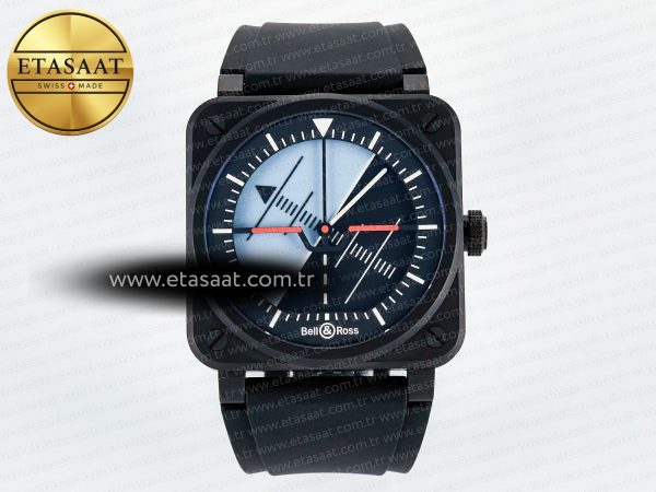Bell & Ross BR03A Instruments BRF Mavi/Siyah Kadran A2824 Eta Saat - Görsel 3 - 1:1 Süper Klon Saat