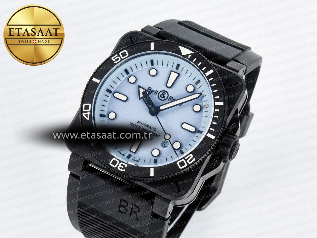 Bell Ross BR03A Instruments BRF 1:1 Best Edition Blue Dial on Black Rubber Strap A2824 - Görsel 2