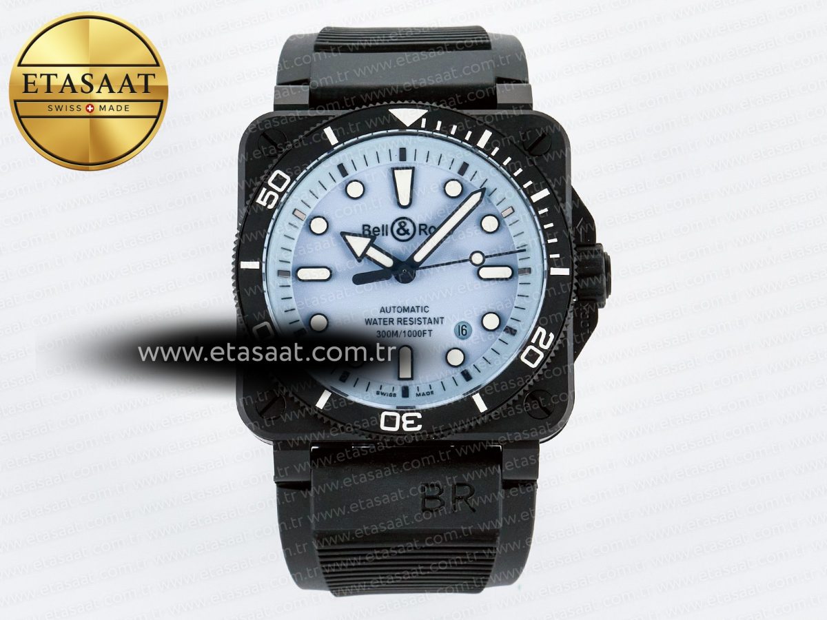 Bell Ross BR03A Instruments BRF 1:1 Best Edition Blue Dial on Black Rubber Strap A2824 - Görsel 3