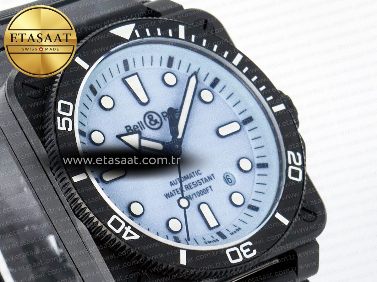 Bell Ross BR03A Instruments BRF 1:1 Best Edition Blue Dial on Black Rubber Strap A2824 - Görsel 4