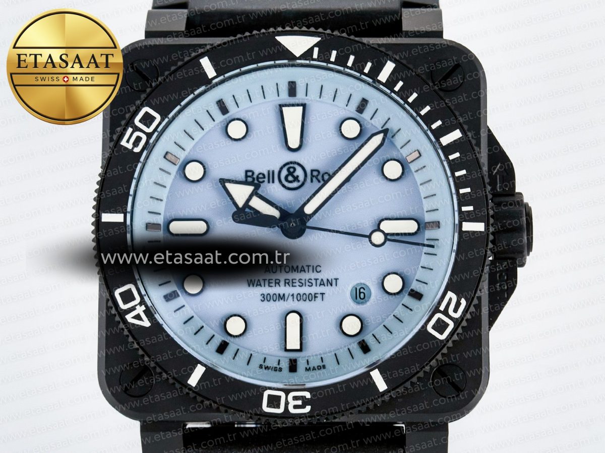 Bell Ross BR03A Instruments BRF 1:1 Best Edition Blue Dial on Black Rubber Strap A2824 - Görsel 5