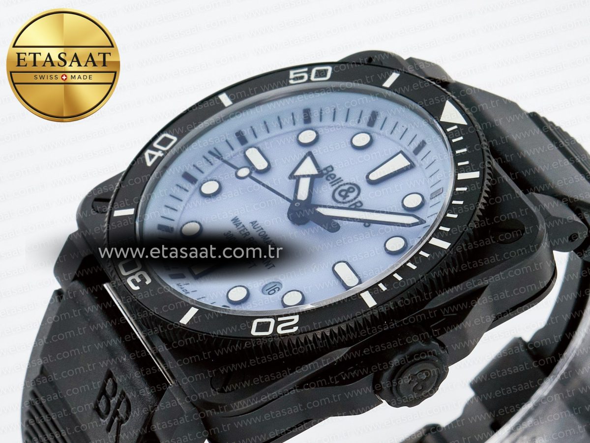 Bell Ross BR03A Instruments BRF 1:1 Best Edition Blue Dial on Black Rubber Strap A2824 - Görsel 6