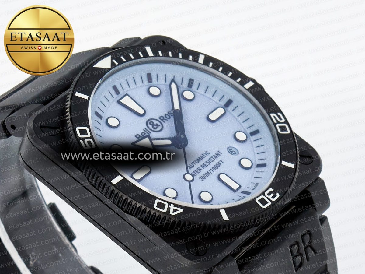 Bell Ross BR03A Instruments BRF 1:1 Best Edition Blue Dial on Black Rubber Strap A2824 - Görsel 7