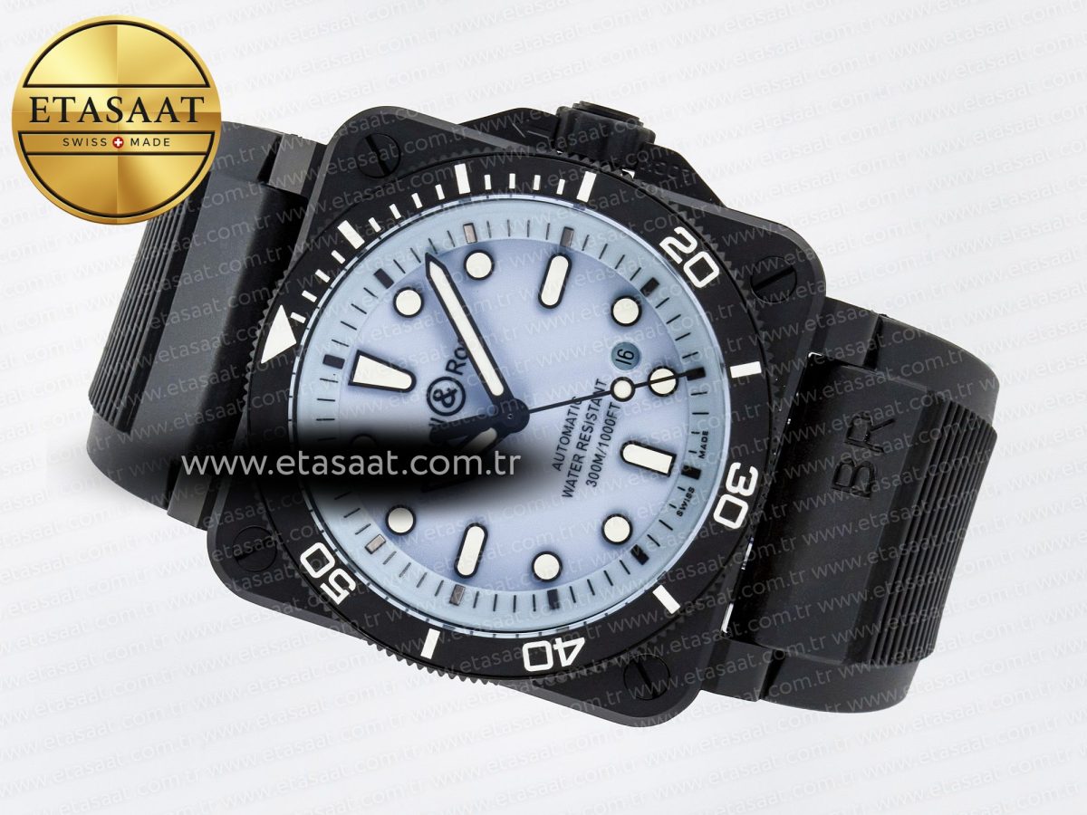 Bell Ross BR03A Instruments BRF 1:1 Best Edition Blue Dial on Black Rubber Strap A2824 - Görsel 8