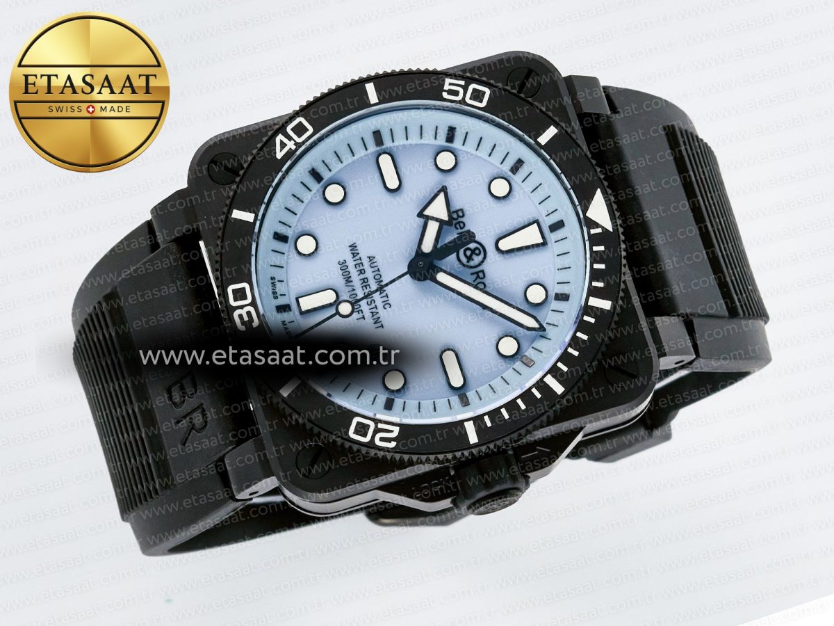 Bell Ross BR03A Instruments BRF 1:1 Best Edition Blue Dial on Black Rubber Strap A2824 - Görsel 9