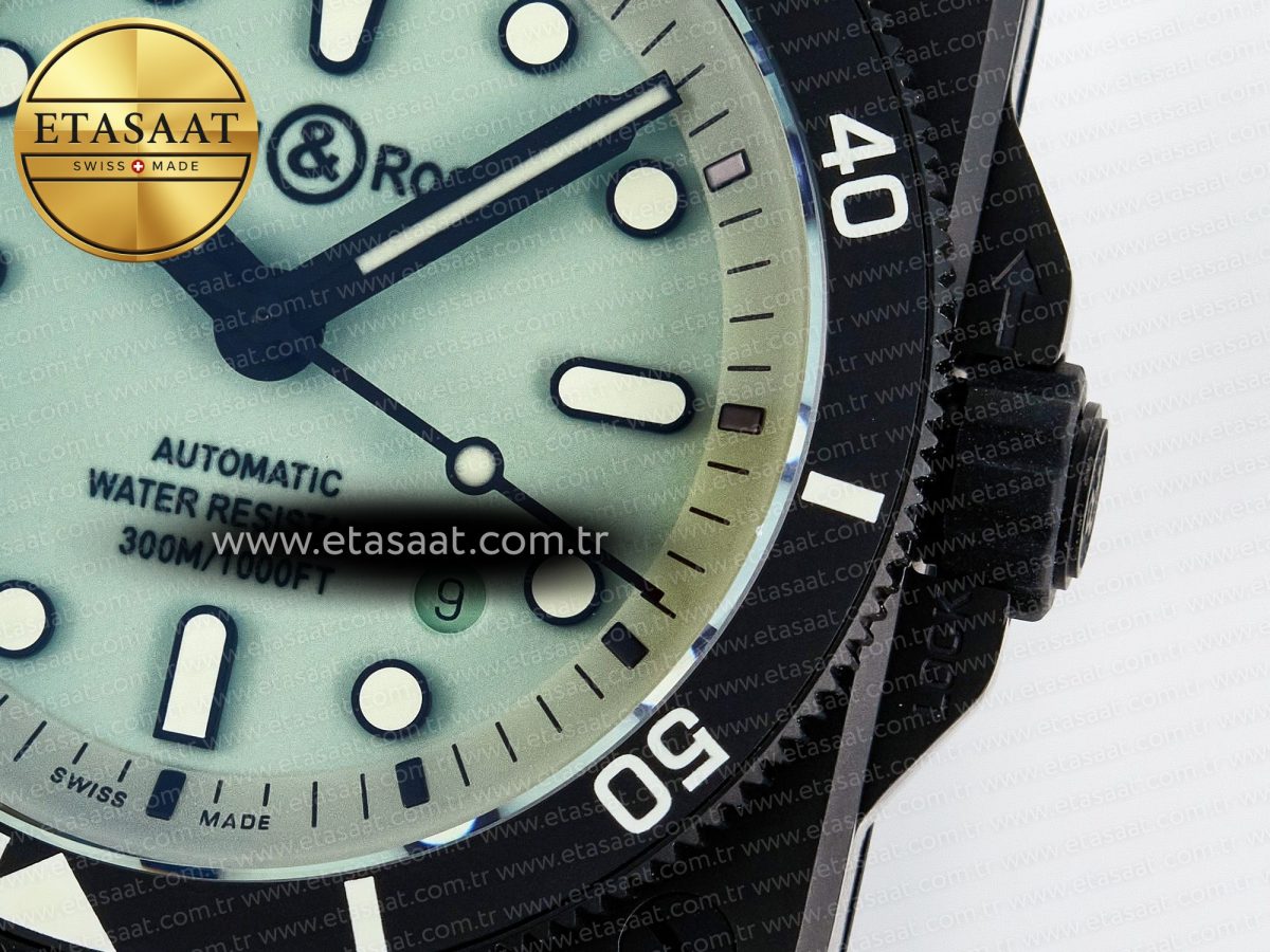 Bell Ross BR03A Instruments BRF 1:1 Best Edition Pale Green Dial on Black Rubber Strap A2824 - Görsel 11