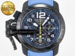 Graham Chronofighter Superlight JKF 1:1 Best Edition on Blue Rubber Strap A7750 - Görsel 4