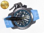 Graham Chronofighter Superlight JKF 1:1 Best Edition on Blue Rubber Strap A7750 - Görsel 8
