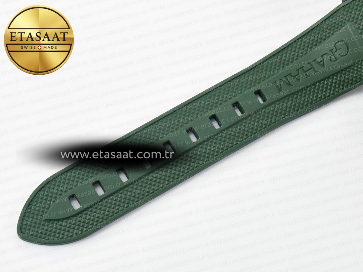 Graham Chronofighter Superlight JKF 1:1 Best Edition on Green Rubber Strap A7750 - Görsel 22