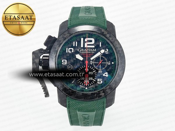 Graham Chronofighter Superlight Jkf Yeşil Kauçuk A7750 Eta Saat - 1:1 Süper Klon Replika Saat