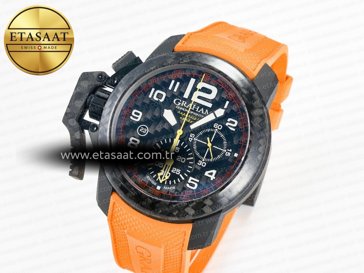 Graham Chronofighter Superlight JKF 1:1 Best Edition on Orange Rubber Strap A7750 - Görsel 1