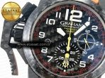 Graham Chronofighter Superlight JKF 1:1 Best Edition on Orange Rubber Strap A7750 - Görsel 11