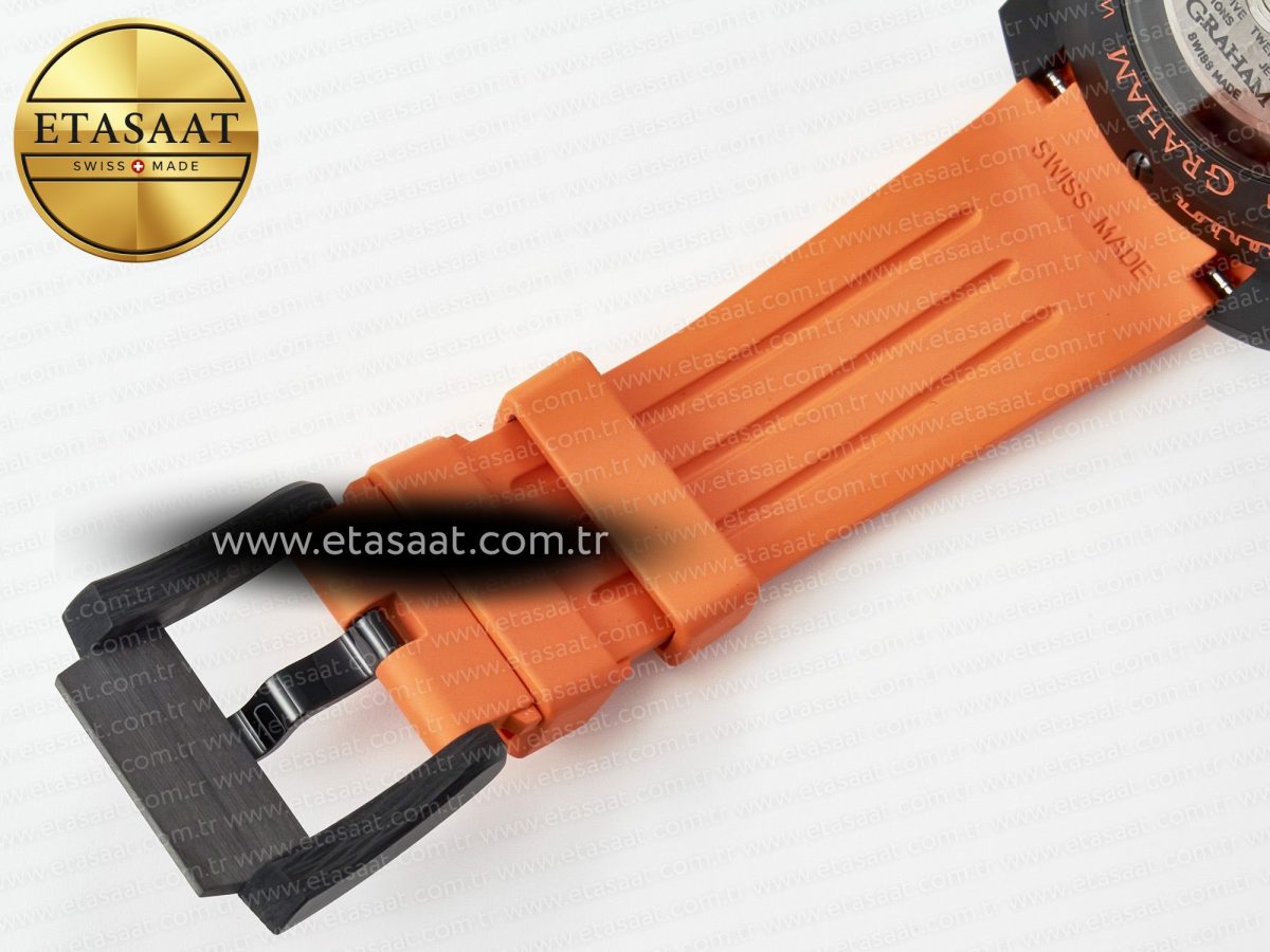 Graham Chronofighter Superlight JKF 1:1 Best Edition on Orange Rubber Strap A7750 - Görsel 23