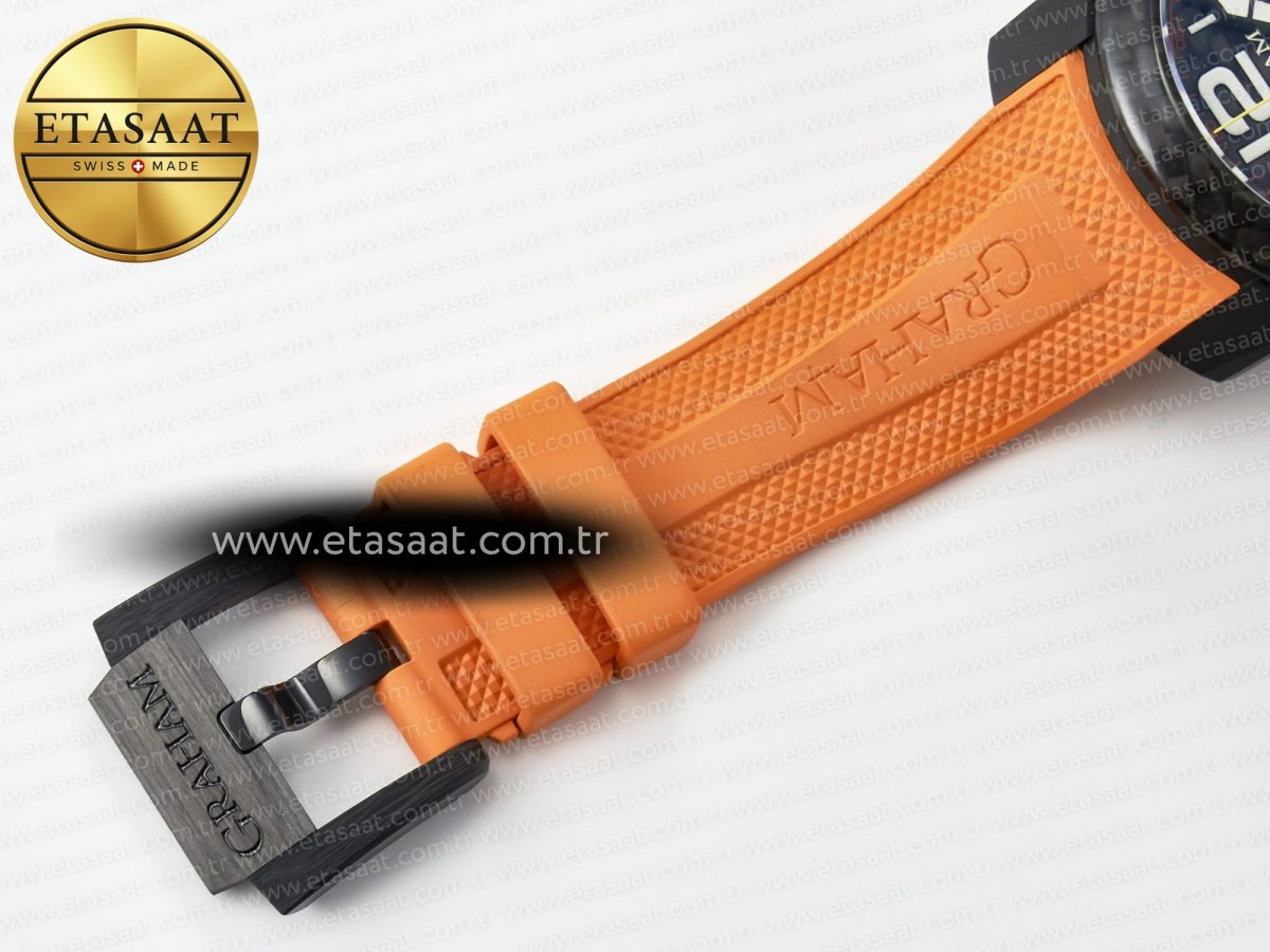 Graham Chronofighter Superlight JKF 1:1 Best Edition on Orange Rubber Strap A7750 - Görsel 24