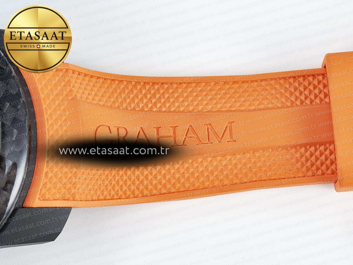 Graham Chronofighter Superlight JKF 1:1 Best Edition on Orange Rubber Strap A7750 - Görsel 25