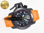 Graham Chronofighter Superlight JKF 1:1 Best Edition on Orange Rubber Strap A7750 - Görsel 8