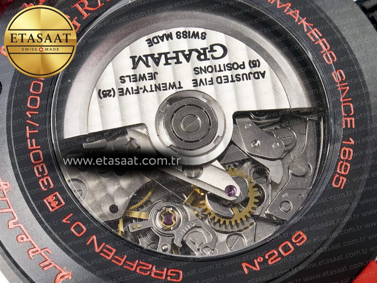 Graham Chronofighter Superlight JKF 1:1 Best Edition on Red Rubber Strap A7750 - Görsel 20
