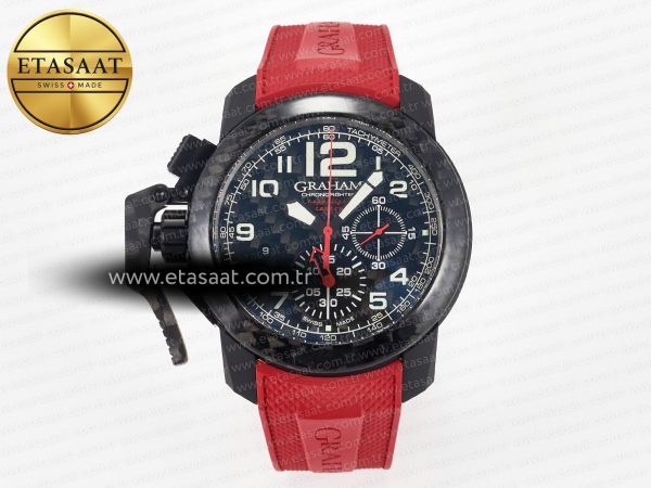 Graham Chronofighter Superlight Jkf Kırmızı Kauçuk A7750 Eta Saat - 1:1 Süper Klon Replika Saat