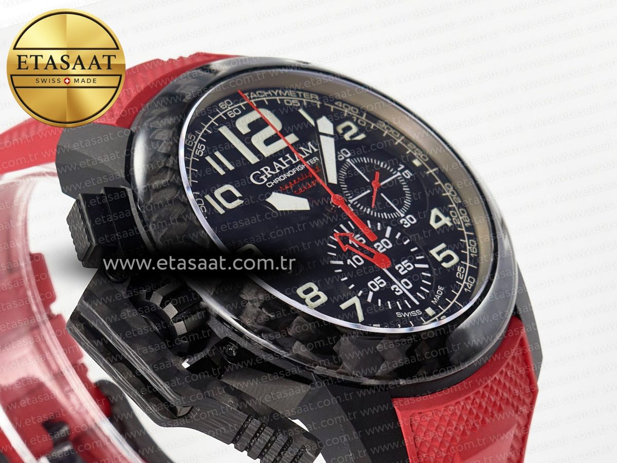 Graham Chronofighter Superlight JKF 1:1 Best Edition on Red Rubber Strap A7750 - Görsel 7