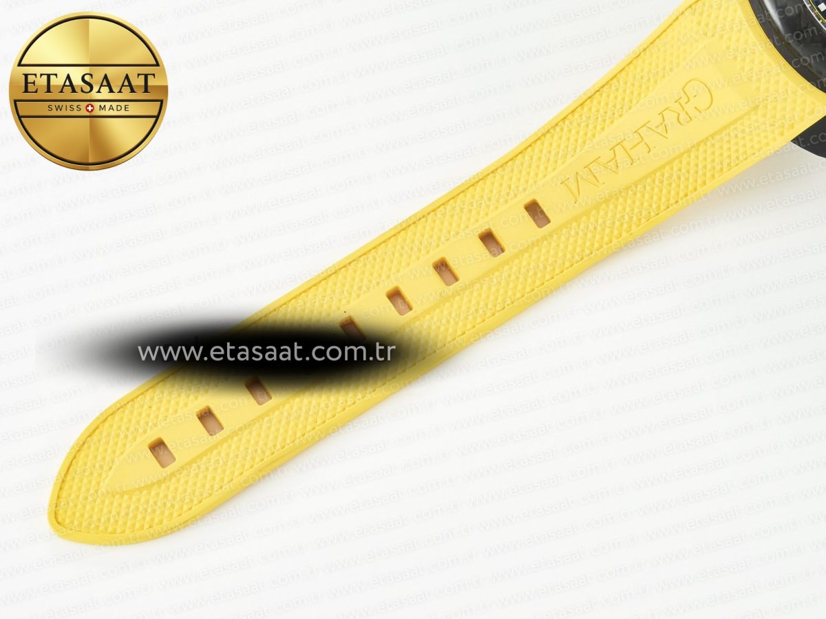 Graham Chronofighter Superlight JKF 1:1 Best Edition on Yellow Rubber Strap A7750 - Görsel 22