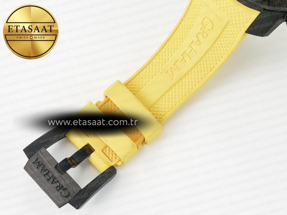 Graham Chronofighter Superlight JKF 1:1 Best Edition on Yellow Rubber Strap A7750 - Görsel 24