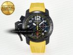 Graham Chronofighter Superlight JKF 1:1 Best Edition on Yellow Rubber Strap A7750 - Görsel 3