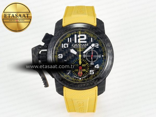 Graham Chronofighter Superlight Jkf Sarı Kauçuk A7750 Eta Saat - 1:1 Süper Klon Replika Saat