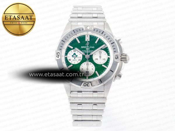 Breitling Chronomat B01 Ireland 42mm Blsf Yeşil A7750 Eta Saat - Görsel 3 - 1:1 Süper Klon Saat