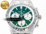 Breitling Chronomat B01 Ireland 42mm SS BLSF 1:1 Best Edition Green Dial on SS Bracelet A7750 - Görsel 4