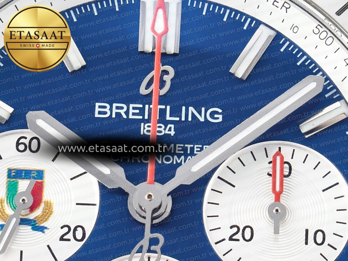 Breitling Chronomat B01 Italy 42mm SS BLSF 1:1 Best Edition Blue Dial on SS Bracelet A7750 - Görsel 10