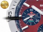 Breitling Chronomat Red Dial on SS Bracelet A7750 - Görsel 11