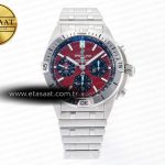 Breitling Chronomat Kırmızı Kadran Bilezik A7750 Eta Saat - Görsel 3 - 1:1 Süper Klon Saat