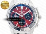 Breitling Chronomat Red Dial on SS Bracelet A7750 - Görsel 4