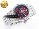 Breitling Chronomat Red Dial on SS Bracelet A7750 - Görsel 8