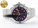 Breitling Chronomat Red Dial on SS Bracelet A7750 - Görsel 9