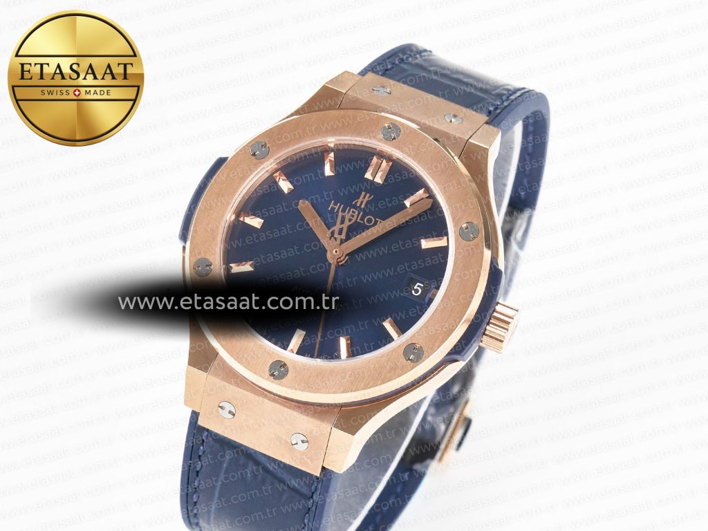 classic fusion 38mm rg jjf 11 best edition blue dial on blue gummy leather strap1