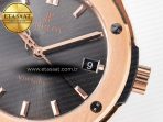 Hublot Classic Fusion 38mm RG JJF 1:1 Best Edition Gray Dial on Black Gummy Leather Strap - Görsel 11