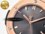 Hublot Classic Fusion 38mm RG JJF 1:1 Best Edition Gray Dial on Black Gummy Leather Strap - Görsel 12