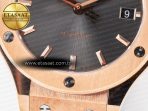 Hublot Classic Fusion 38mm RG JJF 1:1 Best Edition Gray Dial on Black Gummy Leather Strap - Görsel 13