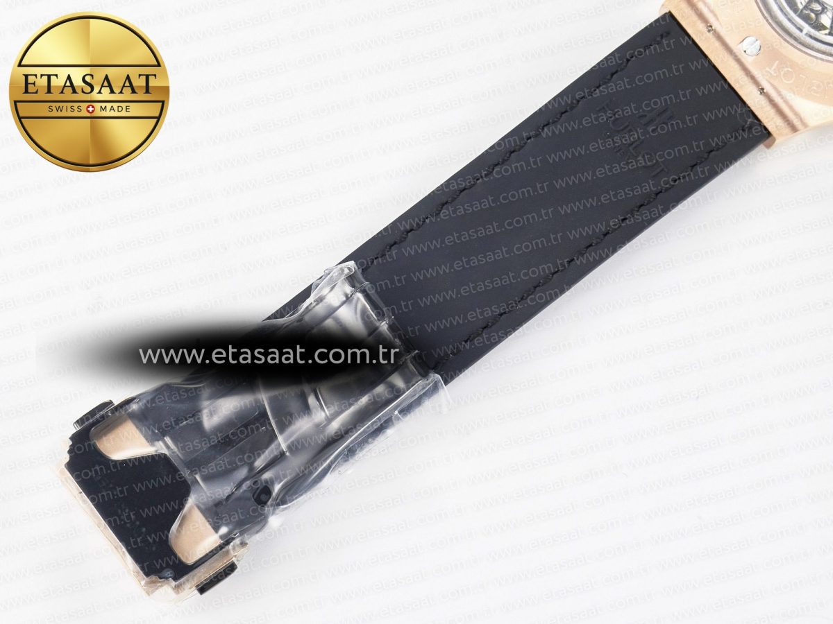 Hublot Classic Fusion 38mm RG JJF 1:1 Best Edition Gray Dial on Black Gummy Leather Strap - Görsel 23