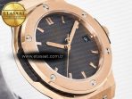 Hublot Classic Fusion 38mm RG JJF 1:1 Best Edition Gray Dial on Black Gummy Leather Strap - Görsel 5