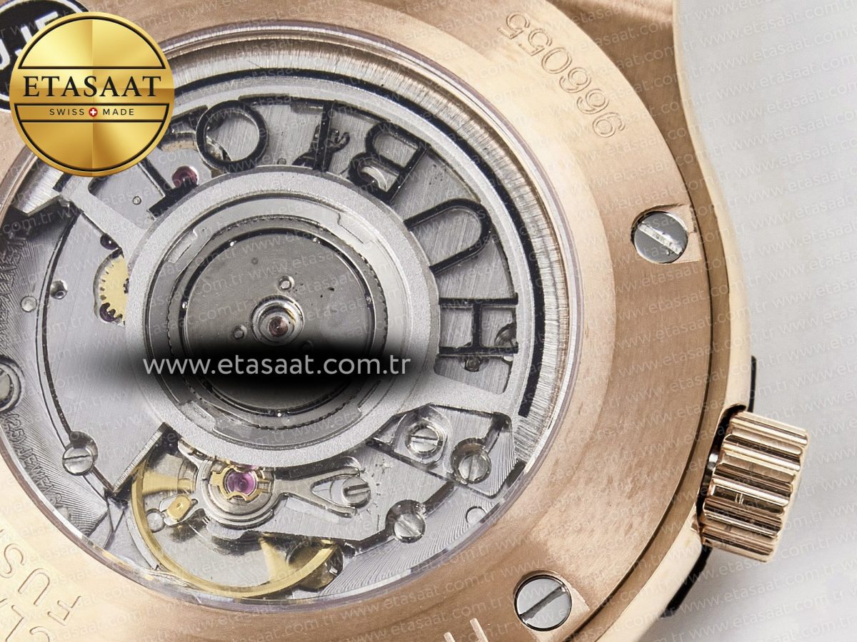 Hublot Classic Fusion 38mm RG JJF 1:1 Best Edition White Dial on Black Gummy Leather Strap - Görsel 20