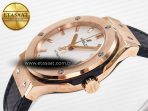 Hublot Classic Fusion 38mm RG JJF 1:1 Best Edition White Dial on Black Gummy Leather Strap - Görsel 6