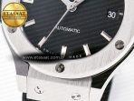 Hublot Classic Fusion 38mm SS JJF 1:1 Best Edition Black Dial on Black Gummy Leather Strap - Görsel 13